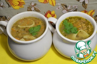 Рецепт: Густой суп с машем и лапшой
