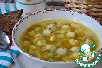 Рецепт: Суп с индюшиными фрикадельками Весенний