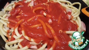 Паста с ветчиной и помидорами - пошаговый рецепт приготовления с фото