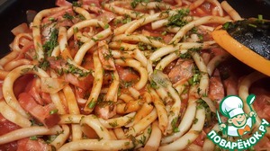 Паста с ветчиной и помидорами - пошаговый рецепт приготовления с фото
