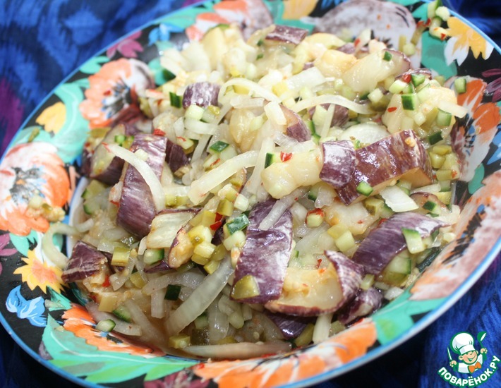 Рецепт: Острый салат с баклажанами