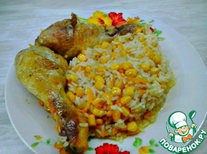Курица с рисом и кукурузой - 7 пошаговых фото в рецепте