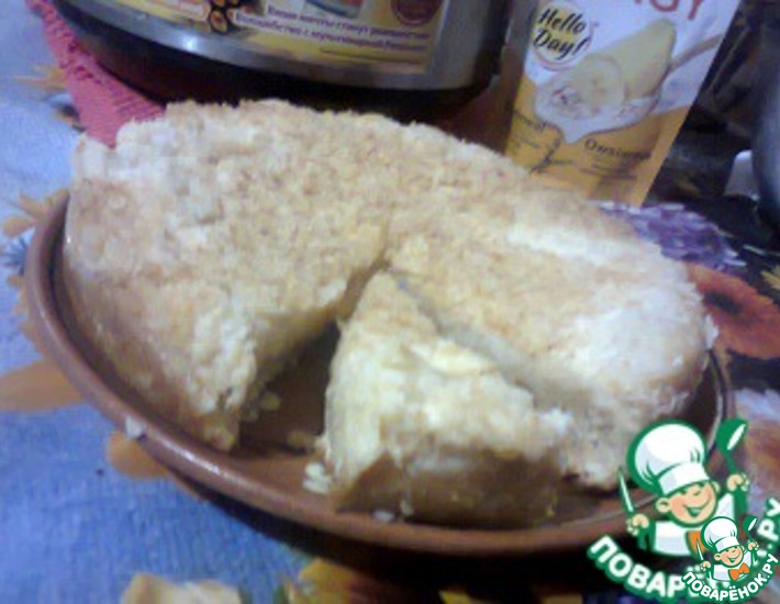 Рецепт: Пирог на кефире с кокосовой присыпкой