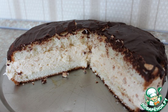 В разрезе торт "Птичье молоко"