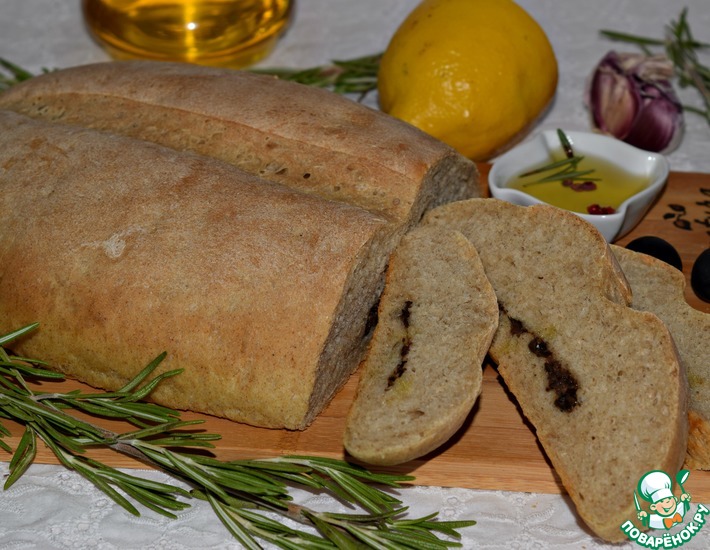 Рецепт: Хлеб с пастой из оливок