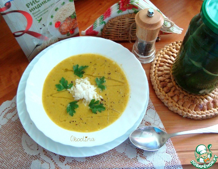 Рецепт: Овощной суп-пюре с рисом