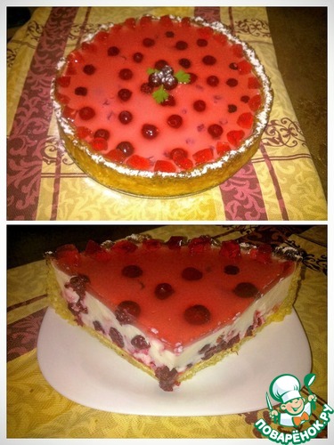 Пирог из творожного теста "Вишневый соблазн"