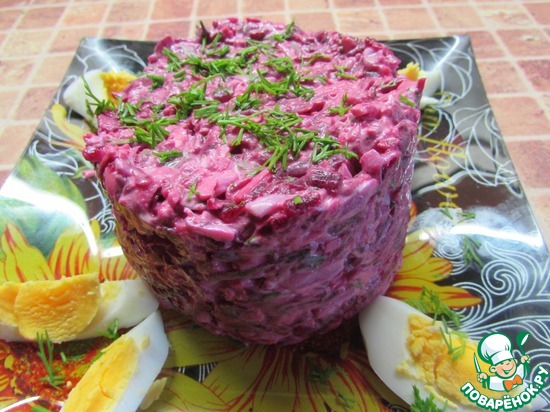 Салат из сыра, яиц и свеклы по рецепту Венерик https://www.povarenok.ru/recipes/show/34256/