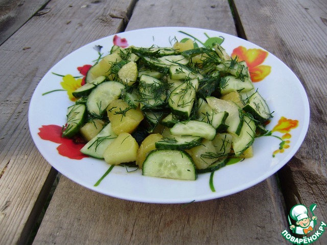Салат из картофеля и огурцов кулинарный рецепт