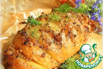 Рецепт: Запеченный картофель с салом на пикник