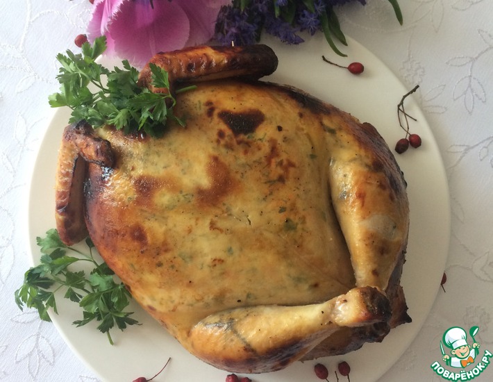 Рецепт: Курица, фаршированная блинами