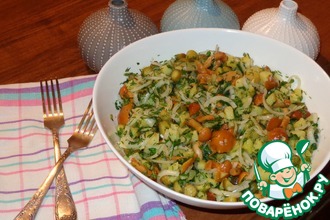 Рецепт: Салат с грибами и маринованным луком