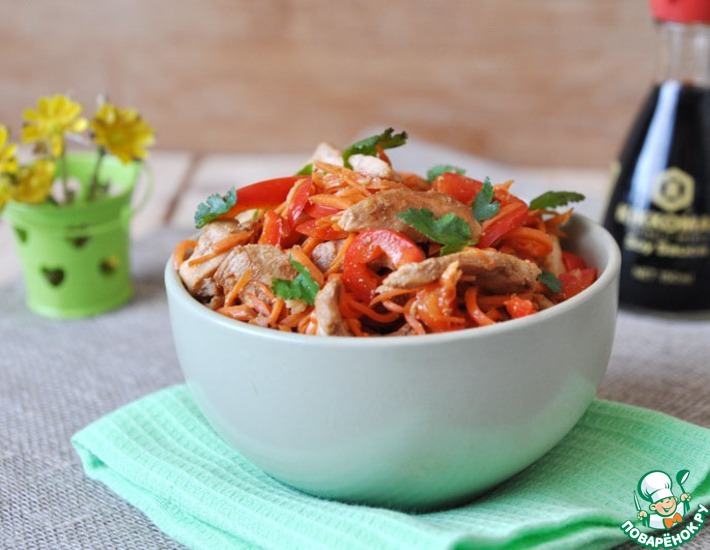 Рецепт: Салат из курицы с морковью по-корейски