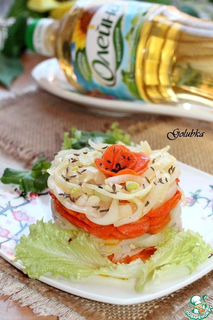 Салат из моркови и маринованного лука кулинарный рецепт