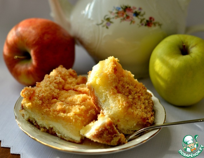 Рецепт: Творожно-яблочный пирог
