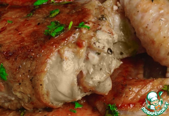 Цыпленок-тапака в разрезе