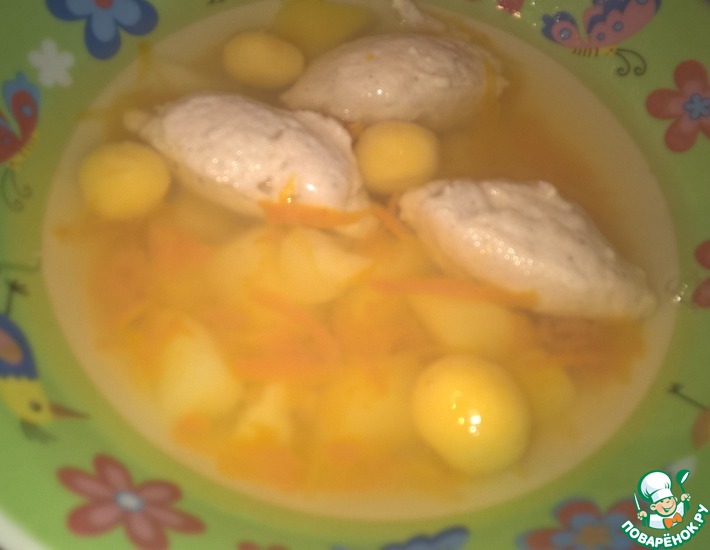 Детский суп с яйцом