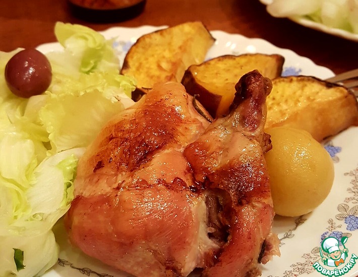 Рецепт: Курица на батате