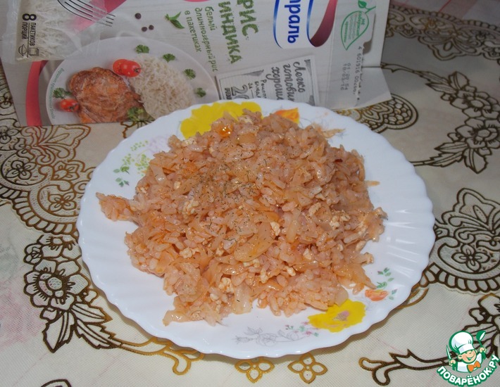 Рецепт: Капуста с рисом и фаршем