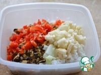 Салат с мидиями под сырной паутинкой ингредиенты
