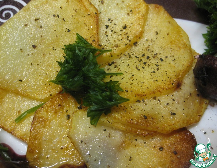 Рецепт: Картофель жареный Цветок