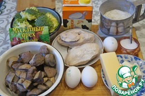 Киш с курицей и грибами, с брокколи (лоранский пирог) с фото