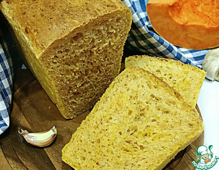 Рецепт: Тыквенный хлеб с ароматом чеснока