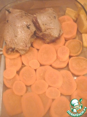 Куриные голени в духовке с тыквой - фото рецепт