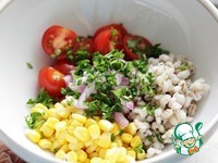 Салат с перловкой, кукурузой и помидорами ингредиенты