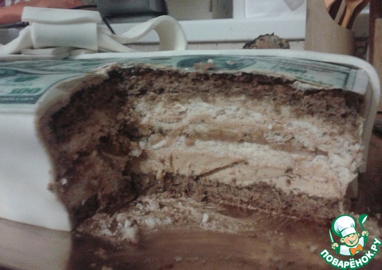 Торт по мотивам сникерс в разрезе