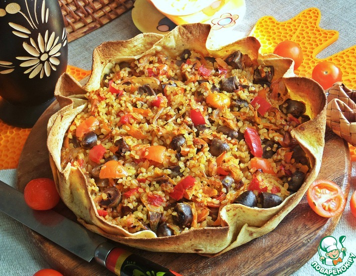 Рецепт: Каша из булгура в съедобной тарелке