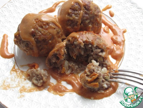 Тефтели с подливой "Субботний обед" по рецепту masha vethttps://www.povarenok.ru/recipes/show/139799/