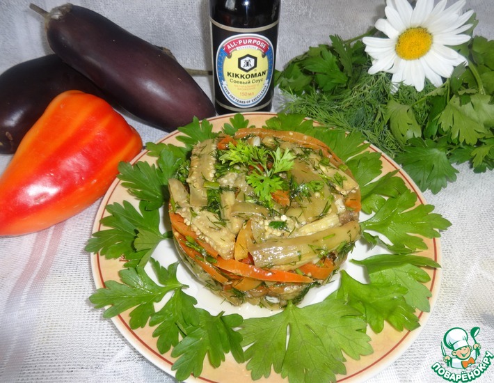 Рецепт: Салат из баклажанов и болгарского перца