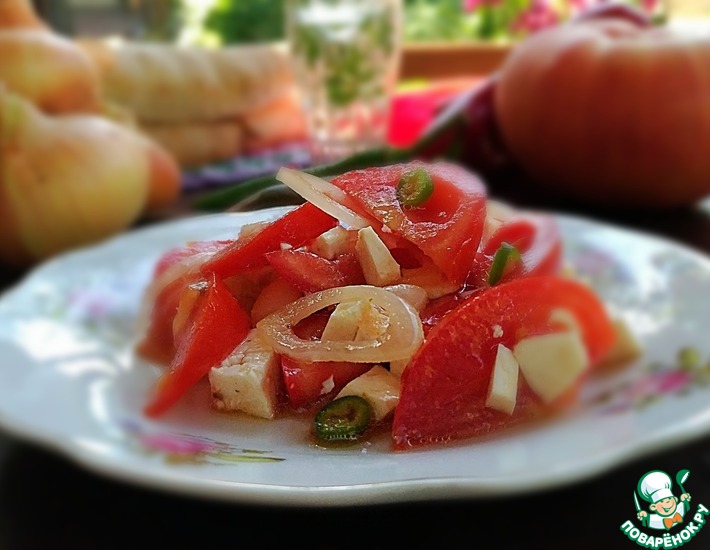 Рецепт: Салат из помидоров Острый