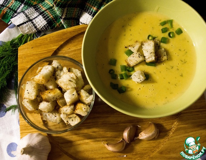 Рецепт: Сырный крем-суп с овощами