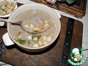 Рецепт грибного крем-супа с домашними сухариками