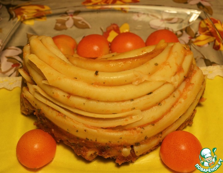 Рецепт: Макароны, запеченные в кабачковом соусе
