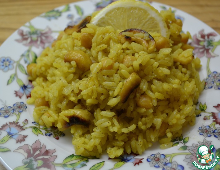 Рецепт: Лимонный рис с нутом и кешью