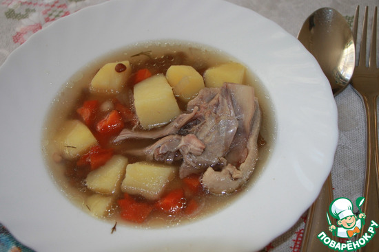 Утиный суп с чечевицей