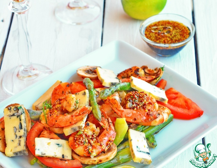 Рецепт: Салат с креветками Вкус заката