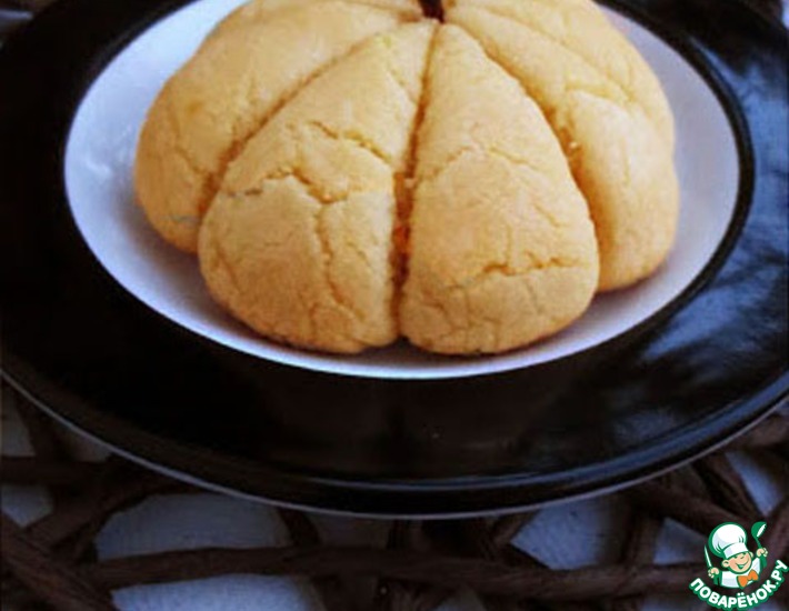 Рецепт: Печенье Тыква с яблочной начинкой