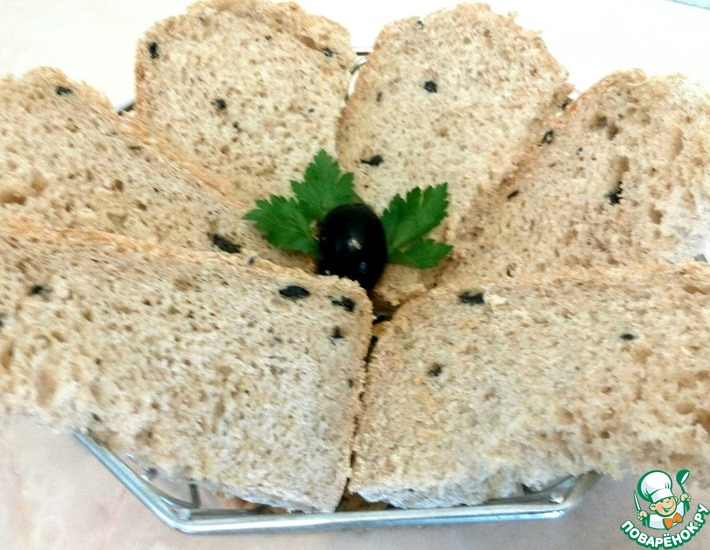 Рецепт: Цельнозерновой хлеб с маслинами