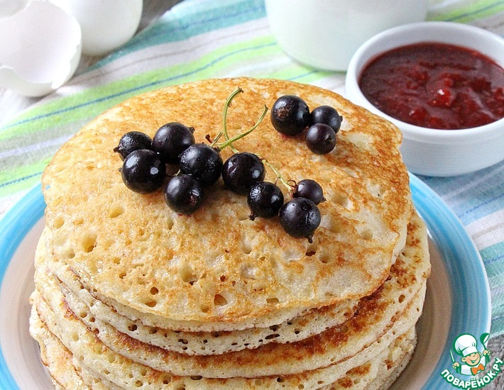 Блины с дырочками на молоке с дрожжами