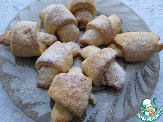 Творожные рогалики с абрикосовым джемом по рецепту mtata https://www.povarenok.ru/recipes/show/138017/