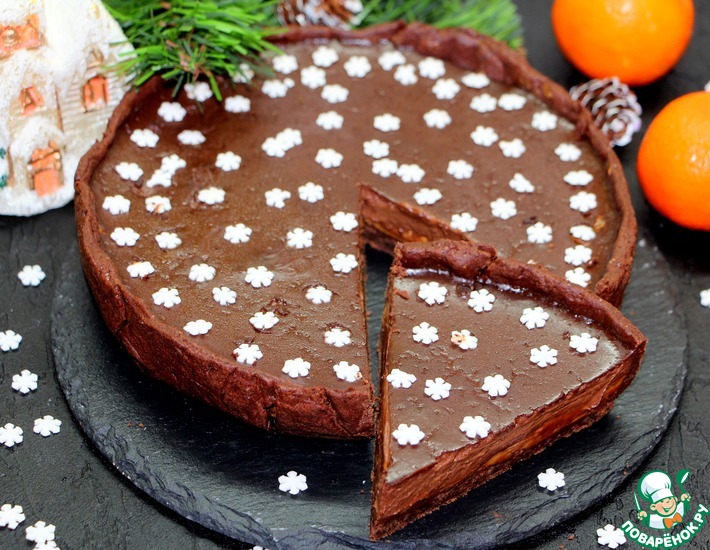 Рецепт: Мега-шоколадный тарт С Новым Годом
