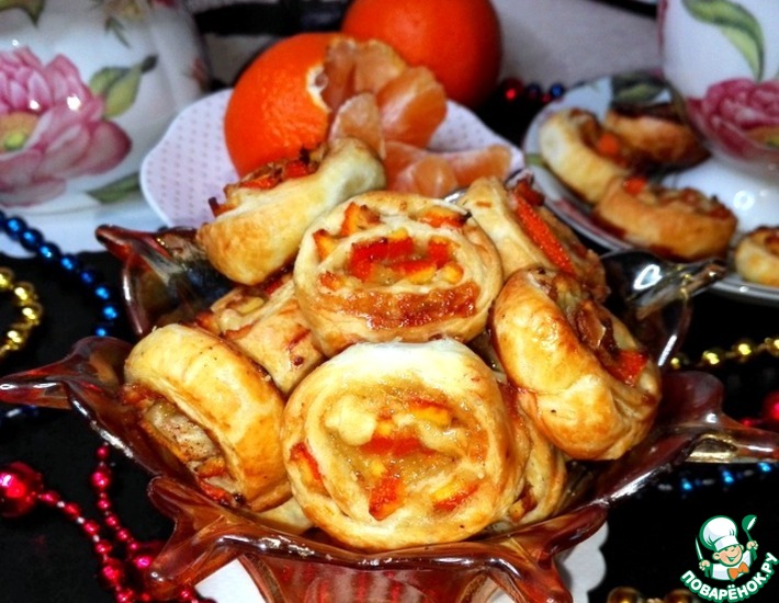 Рецепт: Печенье с мандариновыми корочками