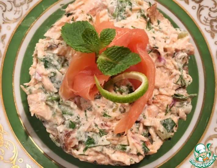 Рецепт: Нежный салат с лососем Любимому