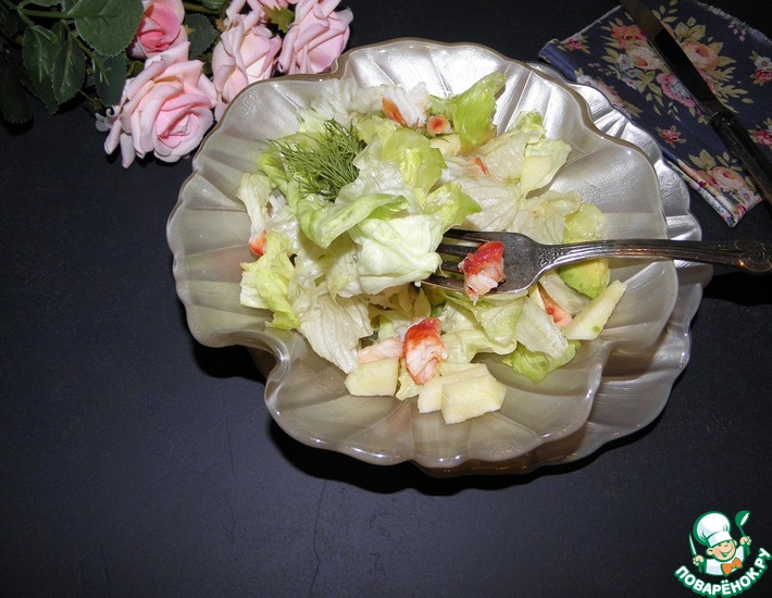 Рецепт: Салат из крабов с авокадо