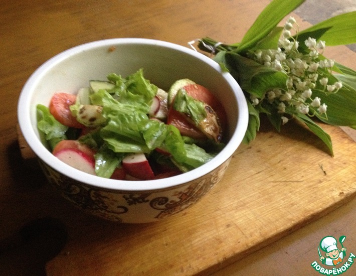 Рецепт: Тёплый салат с кабачком