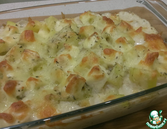 Рецепт: Картофель с сыром и соусом бешамель